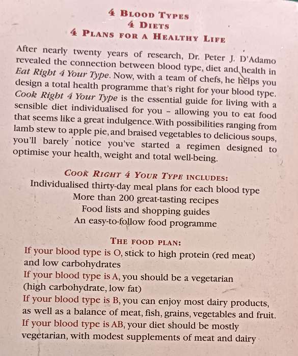 Cook Right for Your Type - Dr. Peter J.D. Adamo with Catherine Witney - Softcover - 449 pages