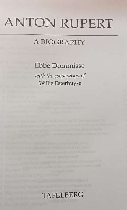 Anton Ruper a Biography - Ebbe Dommisse - Hardcover - 463 Pages