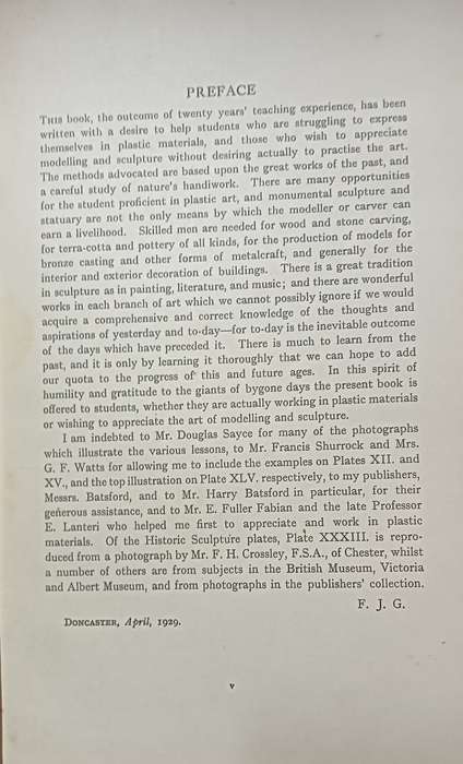 Modelling & Sculpture - F.J. Glass- Hardcover - 140 pages