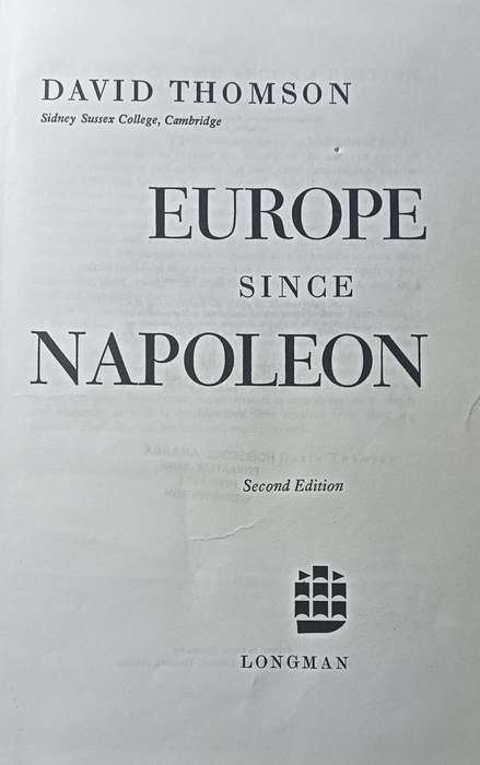 Europe Since Napoleon - David Thomsom - Hardcover - 909 pages