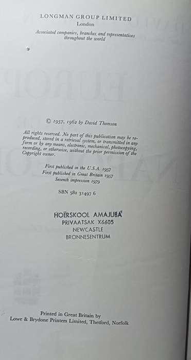 Europe Since Napoleon - David Thomsom - Hardcover - 909 pages
