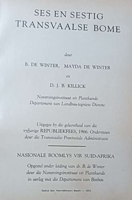 Ses en Sestig Transvaalse Bome - Softcover - 175 pages