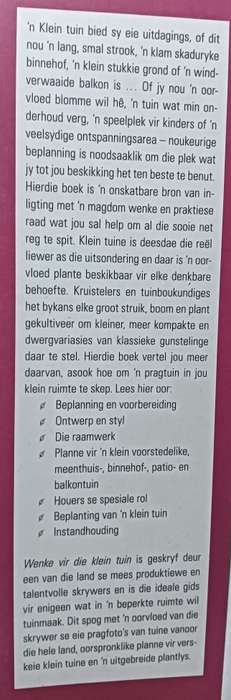 Wenke vir die Klein Tuin - Nancy Gardiner - Softcover - 112 pages