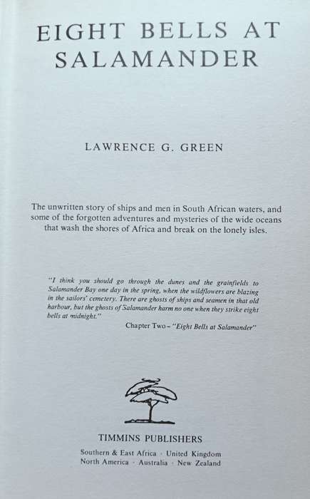 Eight Bells at Salamander - Lawrence G. Green - Hardcover - 271 pages