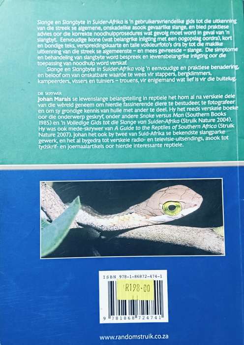 Slange en Slangbyte in Suider-Afrika - Johan Marais - Softcover - 88 Pages