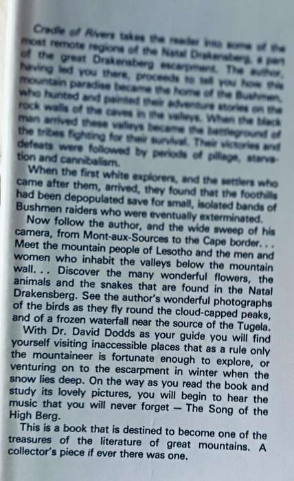 The Natal Drakensberg - David A. Dodds - Hardcover - 128 pages