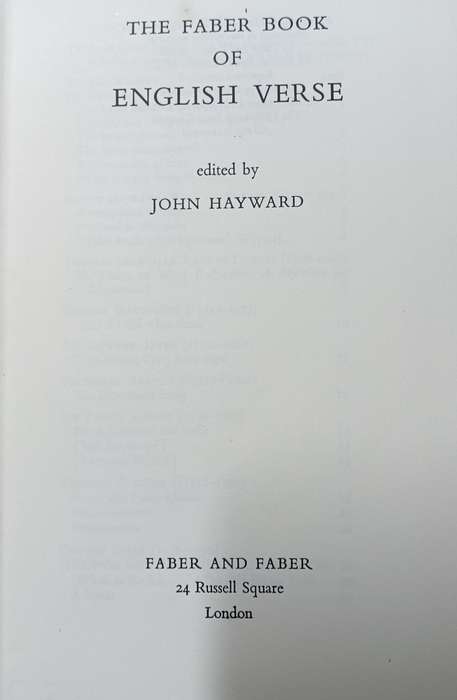 The Faber Book of English Verse - John Hayward - Hardcover - 484 pages