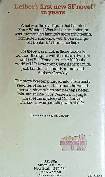 Our Lady of Darkness - Fritz Leiber - Softcover - 189 pages