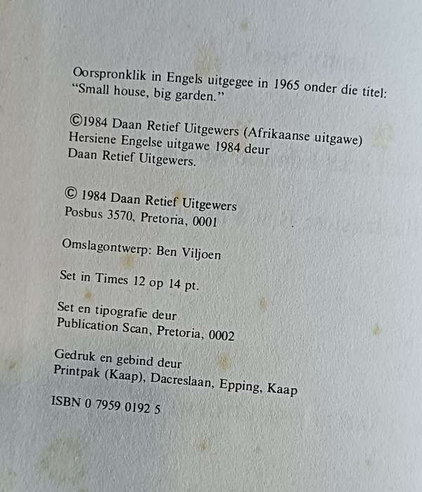 Klein Huisie, Groot Tuin - Jenny Seed- Hardcover - 87 pages
