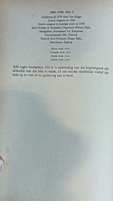 Die Ryk Weduwee - Uys Krige  - Softcover - 100 pages