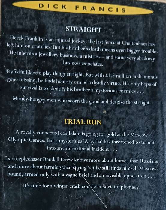 Straight & Trial Run - Dick Francis  - Softcover - 425 & 336 pages