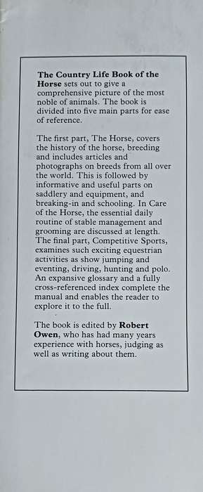 The Country Life Book of the Horse - Robert Owen (Editor) - Hardcover - 231 pages