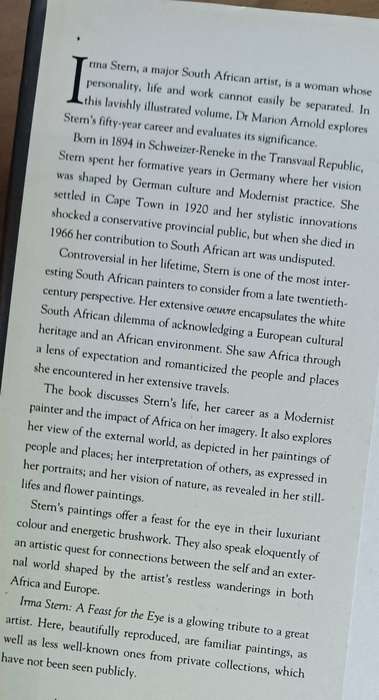 A Feast for the Eye - Irma Stern - Marion Arnold - Hardcover - 156 pages