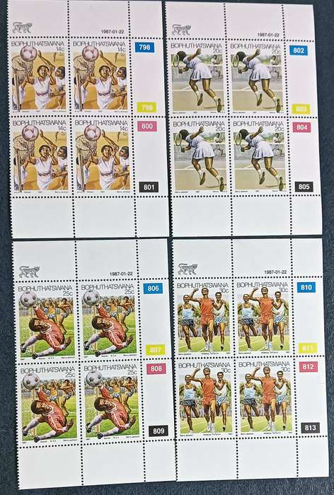 Bophuthatswana - 1987 - Sports - Set of 4 Control Blocks 4 - MNH