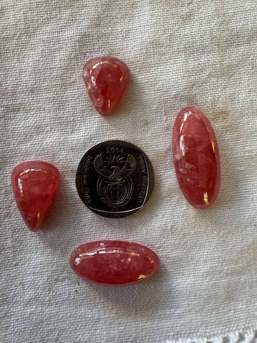 4 x Rhodocrosite cabochons