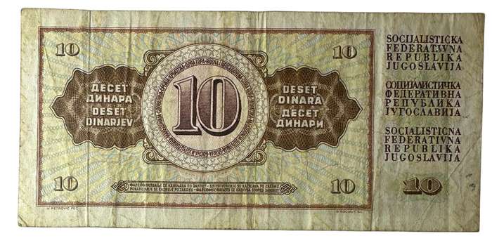 1978 Yugoslavia 10 dinara bank notes