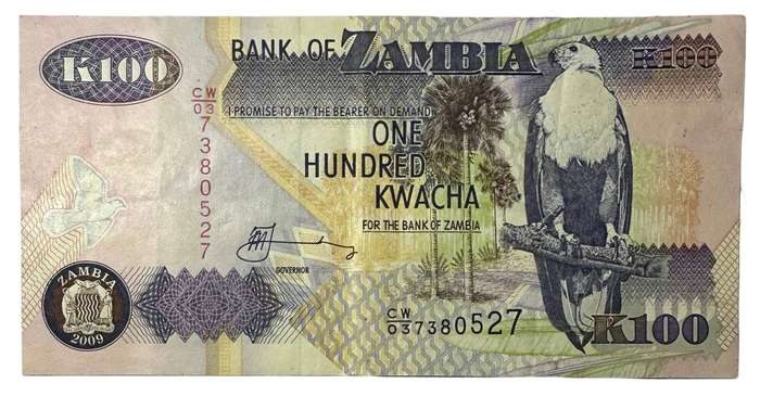 2009 100 Kwacha Zambia Bank Note