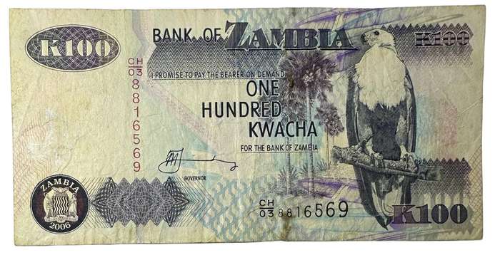 2006 100 Kwacha Zambia Bank Note