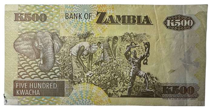 1992 500 Kwacha Zambia Bank Note