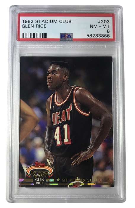 1992 Stadium Club MEMBERS ONLY Glen Rice #203 PSA 8