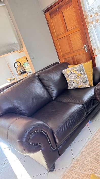 Full leather couch set, at 3,2,1