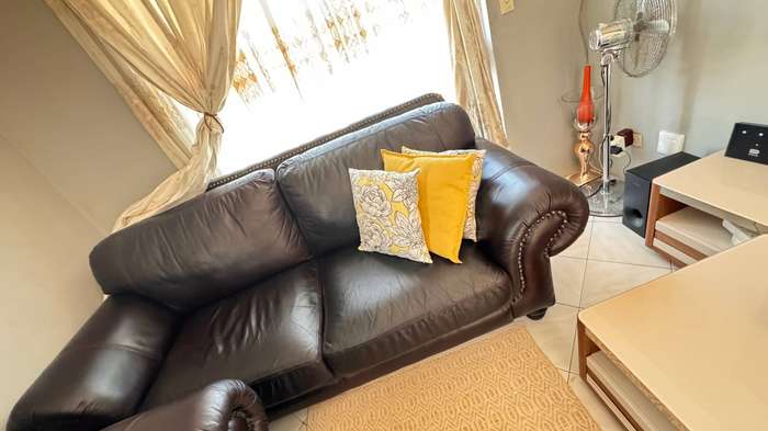 Full leather couch set, at 3,2,1
