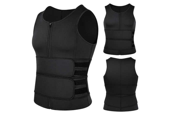 Compression Sculpting Sauna Fat Burn Zipper Vest For Men