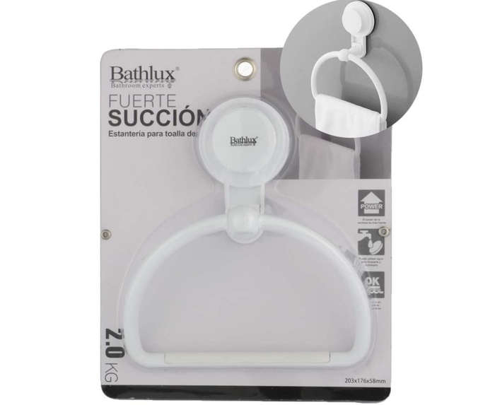 Bathlux Single Towel Rack With Suction Cup