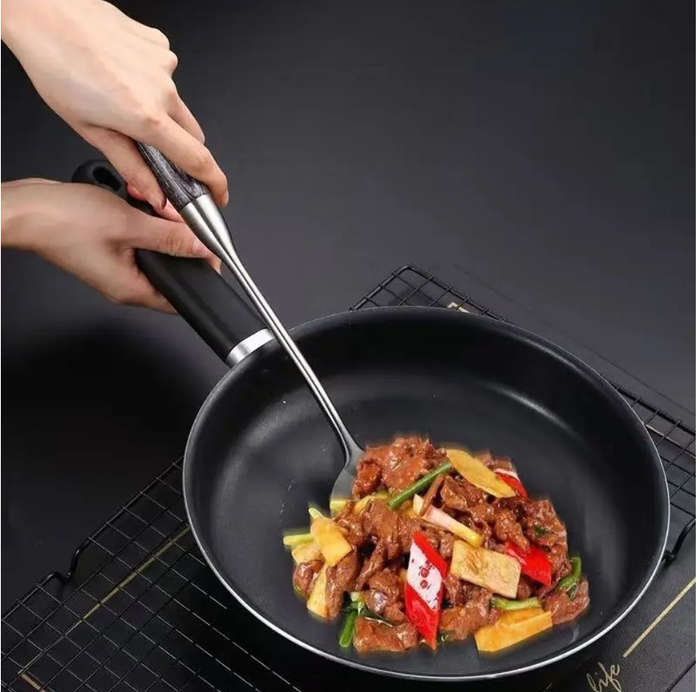 Set of 6-Chef Choice Stainless Steel Kitchen Utensil Set with Wooden Handle