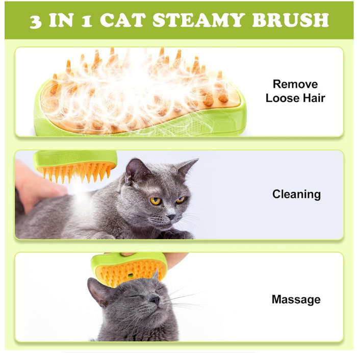 3-in-1 Electric Cat & Dog Grooming Brush