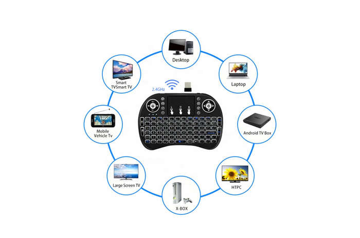 RGB Mini keyboard 7Colors Backlit Wireless Keyboard