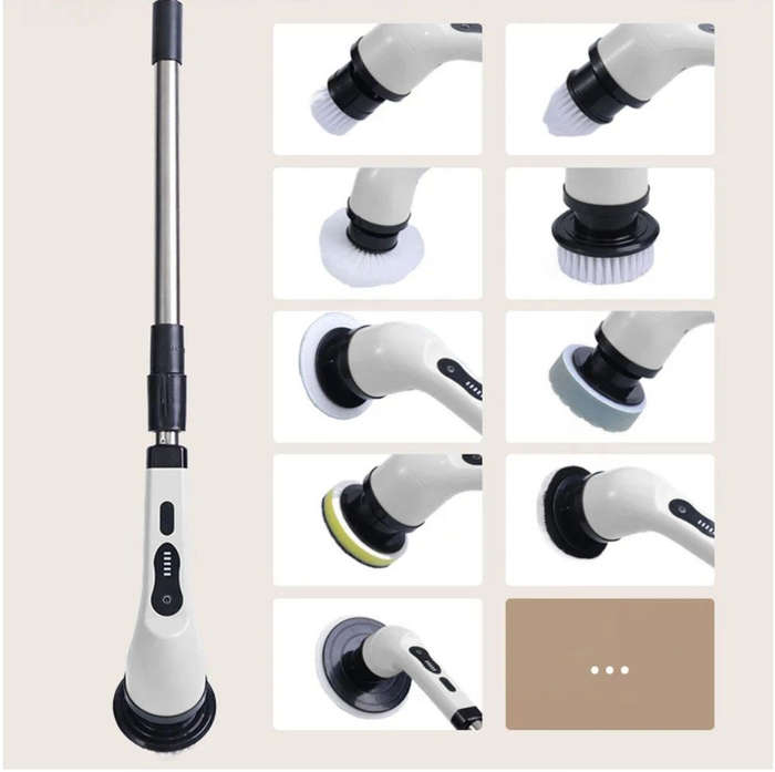 Cordless Electric Spin Scrubber Cleaning Brush with 8 Different Heads