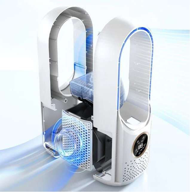 Bladeless Portable Table Fan Use Silent Water Mist Spray