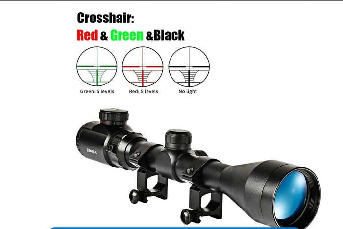 Rifle Scope (3 - 9 X 40 EG) with Scope Rings & Mounts and Scope Lens Caps