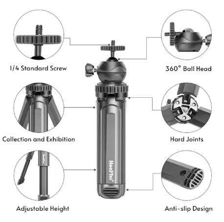 Neepho-999 New 3in1 Flexible Action Camera Tripod Stand for Gopro Hero 10 9 8 7 6 5 Action Camera