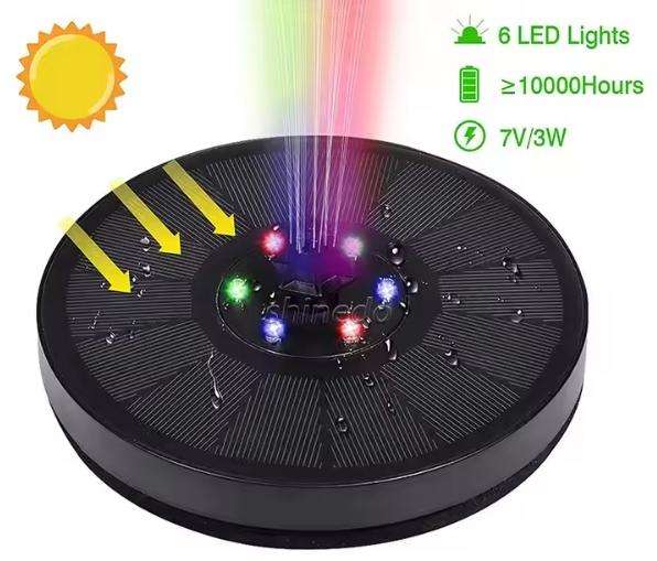 Fountain Lights 1.4W RGB Solar Powered Water Pump Outdoor Watering Submersible Led Solar Outdoor