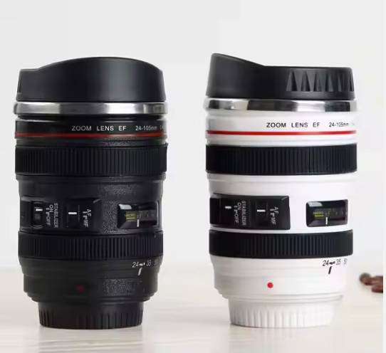 Classic Style Camera Lens Coffee Mug Stainless Steel Drinkware