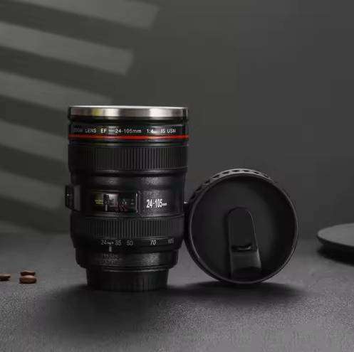Classic Style Camera Lens Coffee Mug Stainless Steel Drinkware