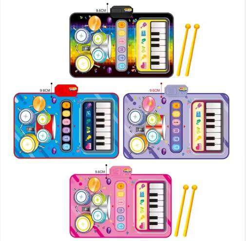 80CM Two-in-One Game Mat for Children Piano Jazz Drum Music Keyboard Guitar Electric