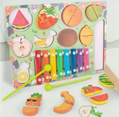 Children's Multi-functional Music Toy for Cutting Fruit and Tapping Piano