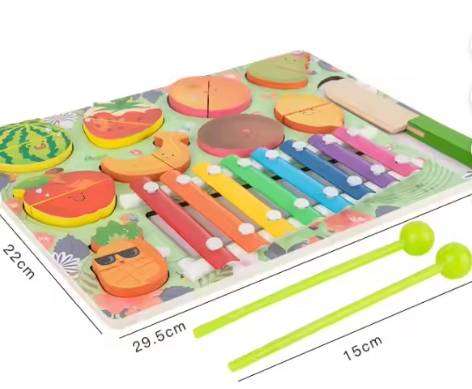 Children's Multi-functional Music Toy for Cutting Fruit and Tapping Piano