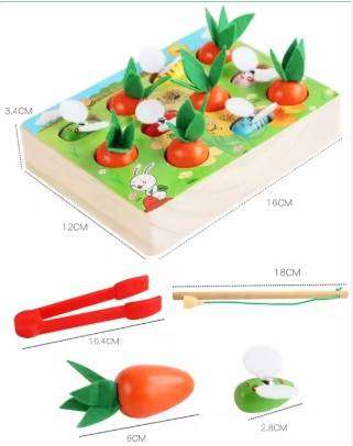 Fun Pulling Carrots Baby Bees Insect Catching Early Educational Puzzles Interactive Wooden Toys