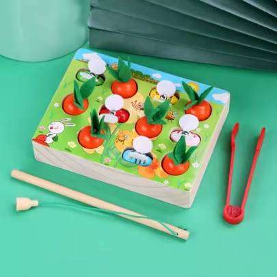 Fun Pulling Carrots Baby Bees Insect Catching Early Educational Puzzles Interactive Wooden Toys