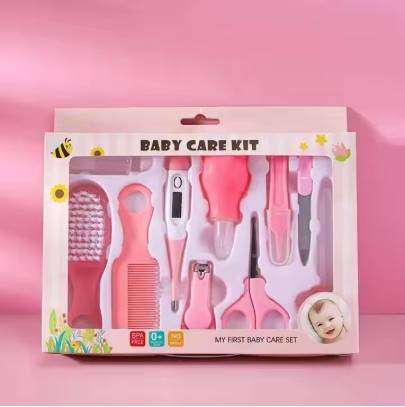 10pcs/Set Newborn Baby Kids Nail Hair Health Care Thermometer Grooming Brush Kit Care Baby Essential