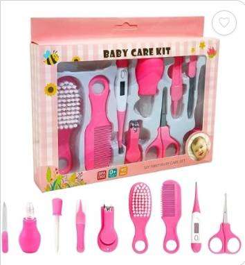 10pcs/Set Newborn Baby Kids Nail Hair Health Care Thermometer Grooming Brush Kit Care Baby Essential
