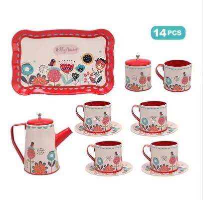 Kids Tea Set Pretend Play Princess Tea Party Set Toy for Little Girls