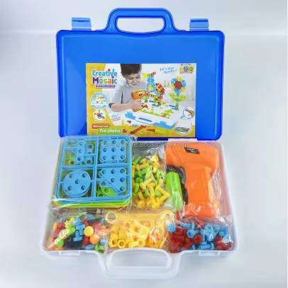 Kids Developmental Toys 3D Jigsaw DIYPuzzle Toy Build and Design Creative Mosaic Puzzle with Drill