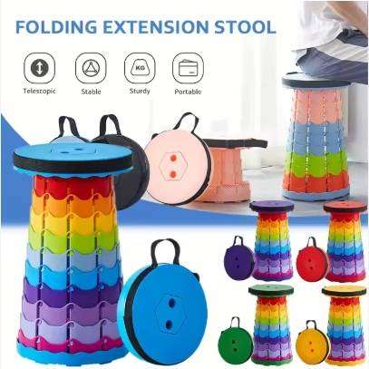 550lbs Adjustable Height Portable Bench Telescopic Folding Stool Ultralight Camping Folding Chair