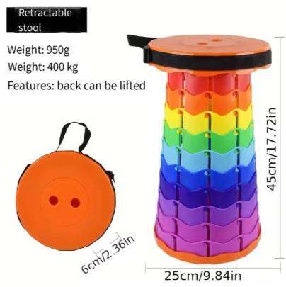 550lbs Adjustable Height Portable Bench Telescopic Folding Stool Ultralight Camping Folding Chair