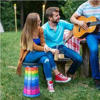 550lbs Adjustable Height Portable Bench Telescopic Folding Stool Ultralight Camping Folding Chair